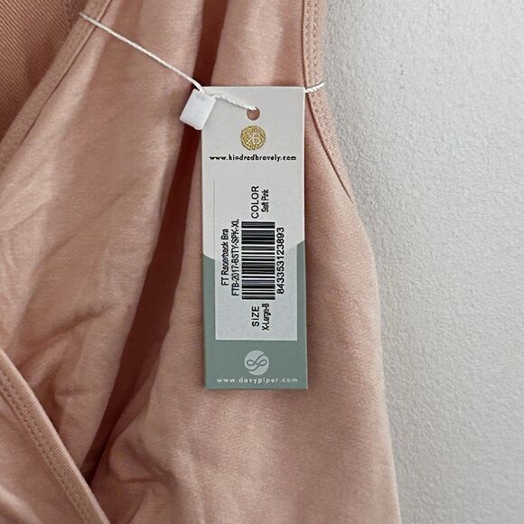 New Kindred Bravely Bra Davy Piper Racerback Bra Size XL B Soft Pink nwt - Picture 4 of 9